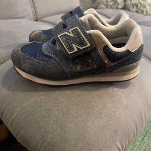New Balance Blue and Gray Sneakers with Velcro Closure